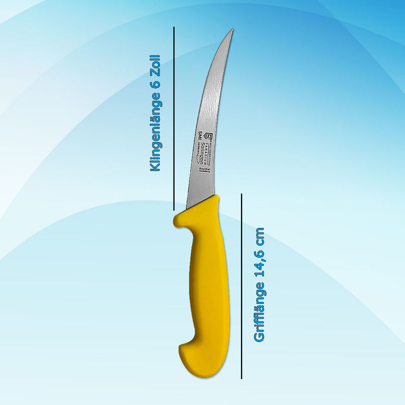 SMI 5 Stück Küchenmesser Set | Solingen Metzgermesser | Kochmesser | Fleischermesser Ausbeinmesser | Edelstahl Schlachtermesser - Made in Germany