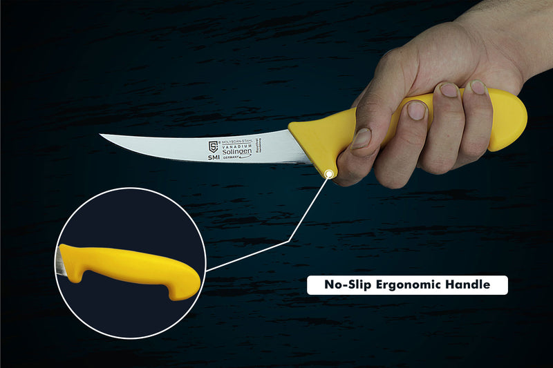 SMI - 5 Zoll Ausbeinmesser Solingen Metzgermesser Profi Fleischmesser Premium-Qualität Ausbeinmesser flexibel, Solingen Edelstahl