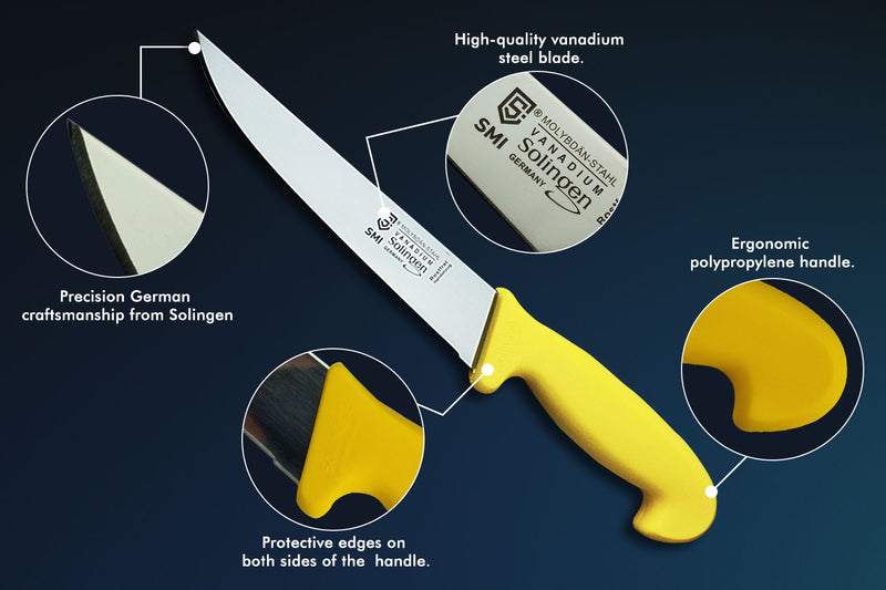 SMI 7 Zoll Kochmesser Solingen Metzgermesser Fleischmesser Stechmesser Schlachtmesser Edelstahl Klinge