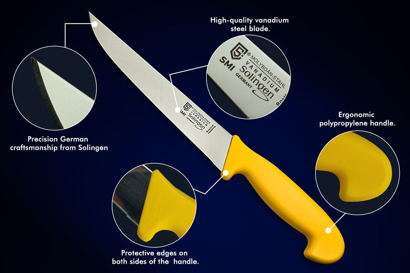 SMI - 8 zoll Metzgermesser Profi Solingen Schlachtmesser Stechmesser Kochmesser Fleischmesser Küchenmesser Rostfrei Stahl
