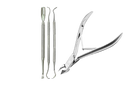 Nagelhautzange Fußpflege set Nagelhautzange Nagelhautschieber Eckenheber Fußpflegeset, 4-tlg., Fußpflege Nagelhautzange Nagelhautschieber Eckenheber, mit Nagelheber Fußpflege set