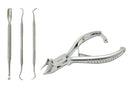 Nagelzange Kopfschneider Nagelhautschieber Eckenheber Fußpflege set Hand- und Fußpflegeset, 4-tlg., mit Kopfschneider Fußpflege set