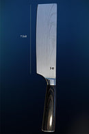 SMI 7 Zoll Nakiri Messer Hackmesser küchenmesser Kochmesser Pakkaholz Griffe für Haus und Küche