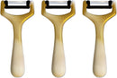 SMI Solingen Sparschäler 15,5 cm 3er Set, Kartoffelschäler, Gemüseschäler, Edelstahlklinge, Ergonomischer Griff für Linkshänder und Rechtshänder, Gold/Weiß, Langlebig & Rostfrei