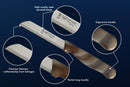 SMI 24-tlg Solingen Küchenmesser Set Wellenschliff Schälmesser Allzweckmesser Gemüsemesser Obstmesser Germany Messer - braunweiß