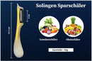 SMI Sparschäler Solingen Kartoffelschäler, Gemüseschäler, Universalschäler, Küchenschäler, Gold-Weiß – 3 tlg, Rechts- und Linkshänder nach Klingen wechseln, Präzises Schälen