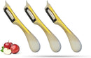 SMI Sparschäler Solingen Kartoffelschäler, Gemüseschäler, Universalschäler, Küchenschäler, Gold-Weiß – 3 tlg, Rechts- und Linkshänder nach Klingen wechseln, Präzises Schälen