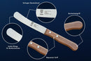 SMI Buttermesser Solingen Brötchenmesser Buchenholz Griff Frühstücksmesser Buckelsmesser Made in Germany (2-tlg)