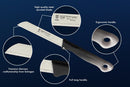 SMI Solingen Messer Set 6 Teile - Gemüsemesser, Schälmesser, Obstmesser, Küchenmesser, Allzweckmesser mit Wellenschliff - Kleine Kneipchen & Kartoffelmesser - Germany Messer (Schwarz-Weiß)