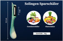 SMI Sparschäler Solingen Kartoffelschäler, Gemüseschäler, Universalschäler, Küchenschäler, Grün-Weiß – Rechts- und Linkshänder nach Klingen wechseln, Präzises Schälen