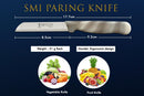 SMI 12-tlg Solingen Messer Set Gemüsemesser Schälmesser Obstmesser Küchenmesser Allzweckmesser Wellenschliff Germany Messer - Grau-Weiß