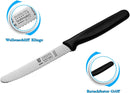 SMI 6-teiliges Frühstücksmesser Set Solingen Brötchenmesser Wellenschliff Tomatenmesser Küchenmesser Schwarz Made in Germany (6 Stück)