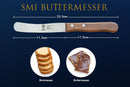 SMI Buttermesser Solingen Brötchenmesser Buchenholz Griff Frühstücksmesser Buckelsmesser Made in Germany