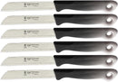 SMI Solingen Messer Set 6 Teile - Gemüsemesser, Schälmesser, Obstmesser, Küchenmesser, Allzweckmesser mit Wellenschliff - Kleine Kneipchen & Kartoffelmesser - Germany Messer (Schwarz-Weiß)