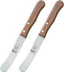 SMI Buttermesser Solingen Brötchenmesser Buchenholz Griff Frühstücksmesser Buckelsmesser Made in Germany (2-tlg)