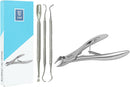 SMI 4 tlg Fußpflege Set Kopfschneider fußnagelzange Nagelheber Eckenheber Exkavator Nagelhautschieber Edelstahl Pediküre Werkzeuge