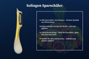 SMI Sparschäler Solingen Kartoffelschäler, Gemüseschäler, Universalschäler, Küchenschäler, Gold-Weiß – Rechts- und Linkshänder nach Klingen wechseln, Präzises Schälen