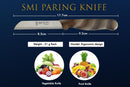 SMI 24-tlg Solingen Küchenmesser Set Wellenschliff Schälmesser Allzweckmesser Gemüsemesser Obstmesser Germany Messer - braunweiß