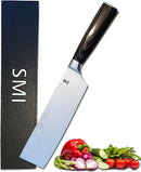 SMI 7 Zoll Nakiri Messer Hackmesser küchenmesser Kochmesser Pakkaholz Griffe für Haus und Küche