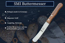 SMI Buttermesser Solingen Brötchenmesser Buchenholz Griff Frühstücksmesser Buckelsmesser Made in Germany