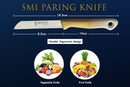 SMI Solingen 12-tlg Schälmesser Set – Schälmesser, Sparschäler, Gemüsemesser, Obstmesser & Küchenmesser mit Wellenschliff, Gold-Weiß