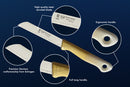 SMI Solingen 12-tlg Schälmesser Set – Schälmesser, Sparschäler, Gemüsemesser, Obstmesser & Küchenmesser mit Wellenschliff, Gold-Weiß