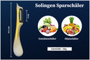 SMI Solingen 12-tlg Schälmesser Set – Schälmesser, Sparschäler, Gemüsemesser, Obstmesser & Küchenmesser mit Wellenschliff, Gold-Weiß