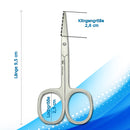 curved cuticle scissors size