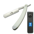 SMI Rasiermesser mit Gerader Kante Traditionell Rasiermesser Herren Barber Rasierer Bart Rasierer Rasier Messer Bartmesser mit Etui - weiße