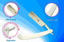 SMI Rasiermesser mit Gerader Kante Traditionell Rasiermesser Herren Barber Rasierer Bart Rasierer Rasier Messer Bartmesser mit Etui - weiße