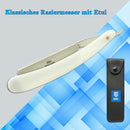 SMI Rasiermesser mit Gerader Kante Traditionell Rasiermesser Herren Barber Rasierer Bart Rasierer Rasier Messer Bartmesser mit Etui - weiße