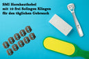 SMI Hornhauthobel Hornhaut Hobel Fußpflege Hornhautentfernung Edelstahl Hornhautentferner Fußrasierer mit 10 Ersatz klingen Pediküre Rasierer
